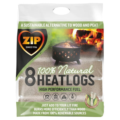 M&S SHS Brands Zip 100% Natural Heatlog Fire Log 8 per pack- Buy online at McGrocer