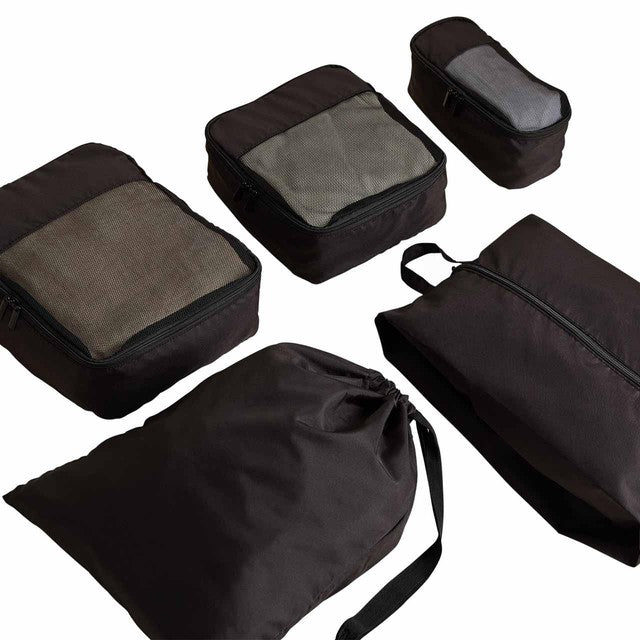 M&S packing cubes black set five pieces (British brand)