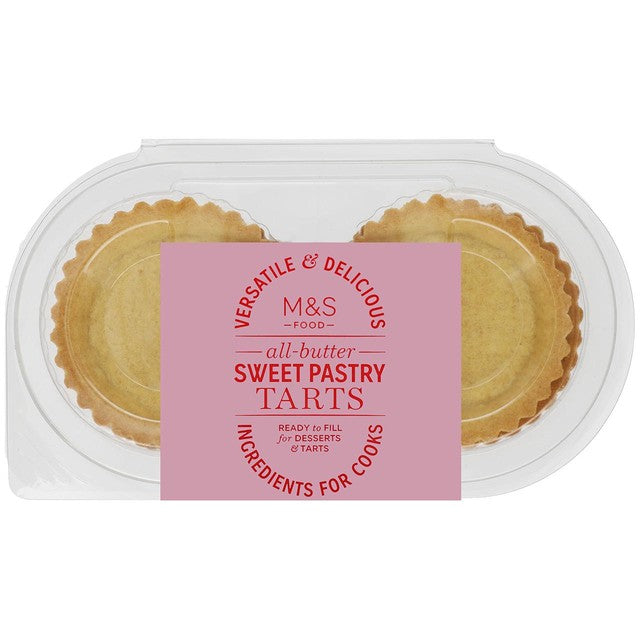 M&S all butter sweet pastry tartlets 144g, imported from the UK