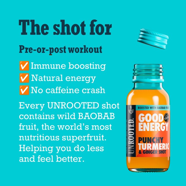 Unrooted Turmeric Ginger Baobab health shot 60ml (British brand)