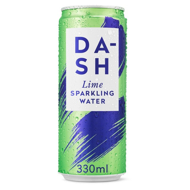 DASH Lime Infused Sparkling Water 12 x 330ml - British product