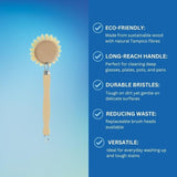 Elliotts wooden dish brush with natural Tampico fibres - British product