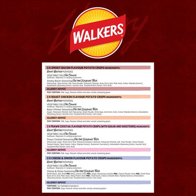 Walkers Fleischige Vielfalt, verschiedene Geschmacksrichtungen, Kartoffelchips, 12er-Packung