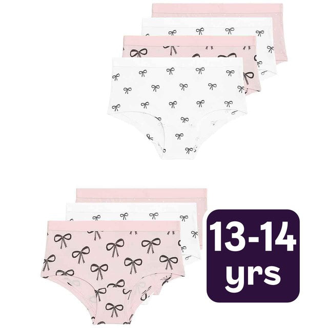 M&S girls cotton bow shorts pink mix 13-14 years, imported from the UK