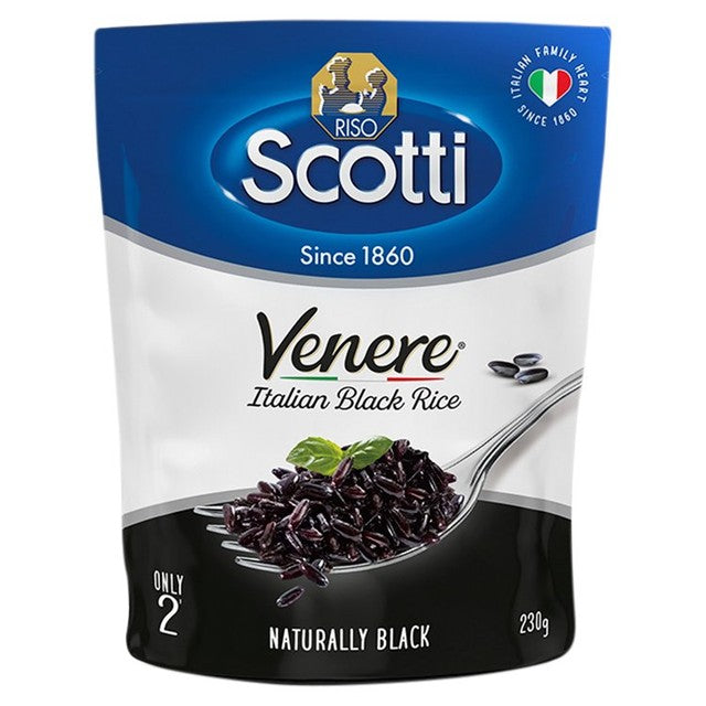 Riso Scotti Venere Wholegrain Black Rice 230g, imported from the UK