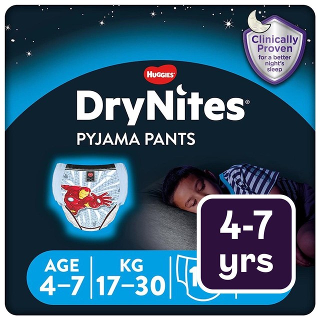 DryNites Boys Pyjama Pants 4-7 Yrs 10 pack - British product