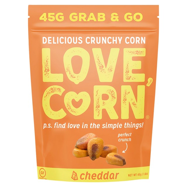 Love Corn cheddar crunchy corn pouch - British product