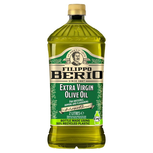 Filippo Berio extra virgin olive oil 2L bottle, imported from the UK