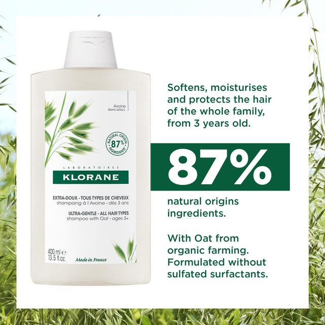 Klorane shampoo with oat milk 400ml, UK version