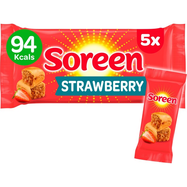 Soreen strawberry malt loaf snack bars 5x30g (British brand)