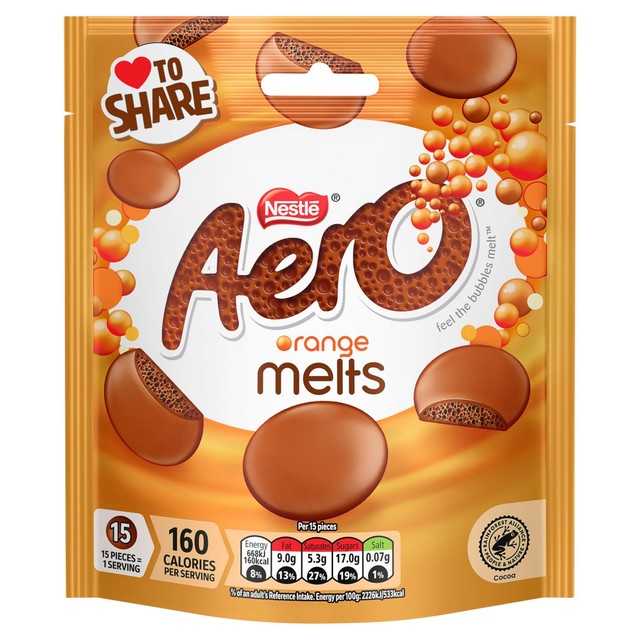 Aero orange milk chocolate pieces 92g - British product