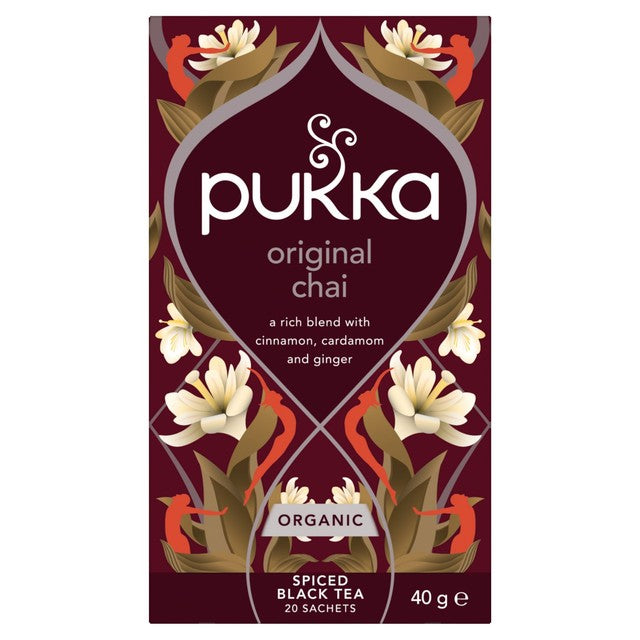 Pukka original chai tea bags 20 pack, imported from the UK