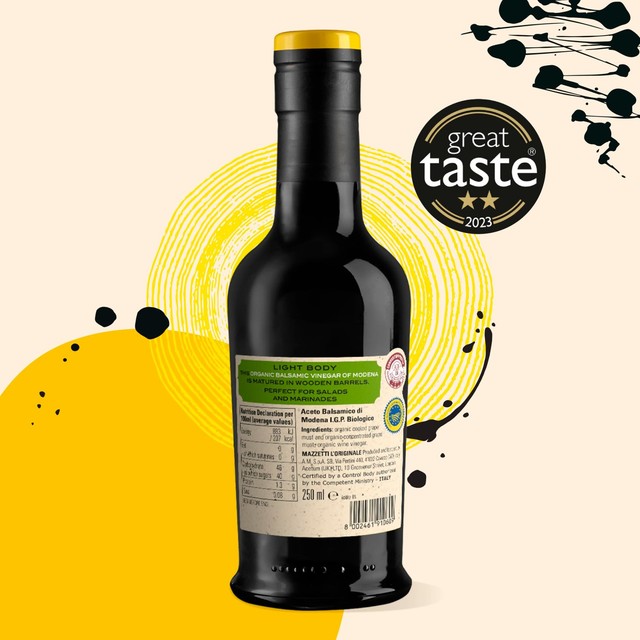 Mazzetti organic balsamic vinegar 250ml, imported from the UK