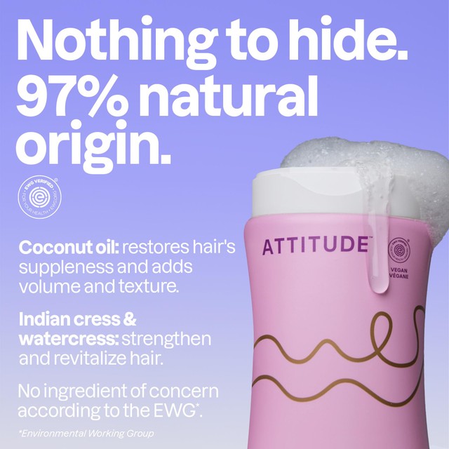Attitude Super Leaves Amplifying Shampoo Coconut Oil 473ml - British product