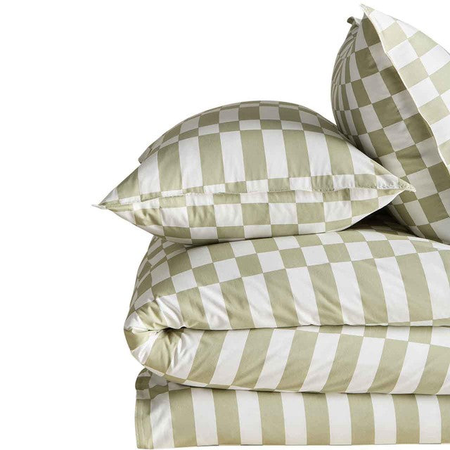 M&S bedding set geometric green super king size (British brand)