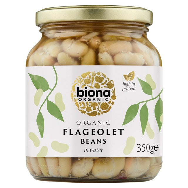 Biona organic flageolet beans in a jar, UK version