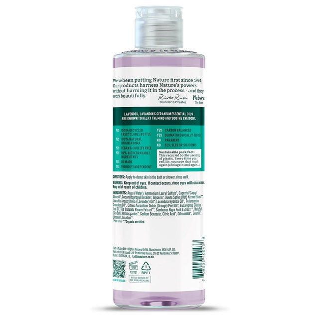 Faith In Nature lavender and geranium body wash 400ml - British product