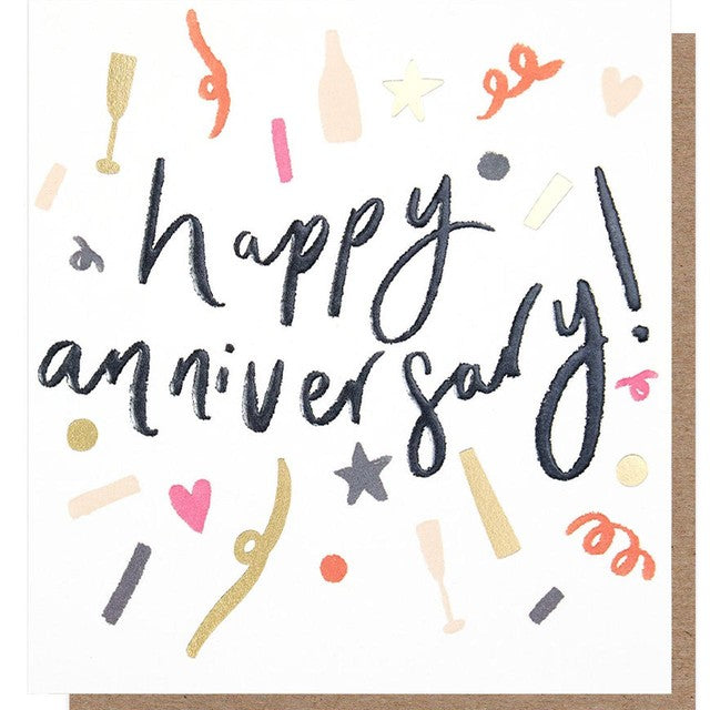 Caroline Gardner Happy Anniversary Card 140 x 146mm - British product