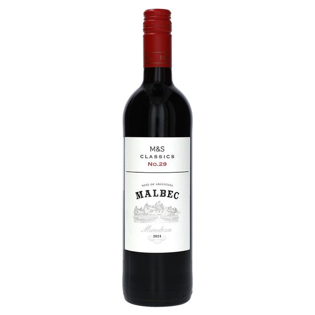M&S Malbec red wine 75cl, imported from the UK