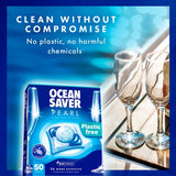 OceanSaver Pearl All in One dishwasher tablets 50 pack, imported from the UK