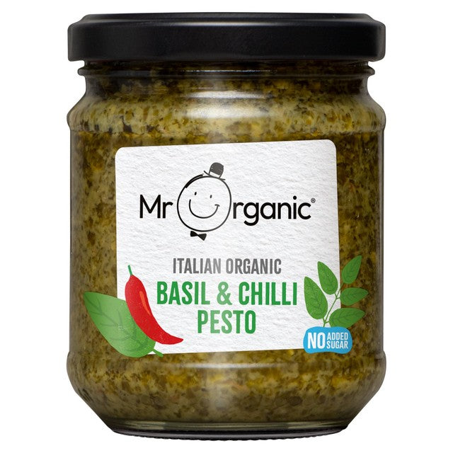 Mr Organic Basil & Chilli Pesto 190g, imported from the UK