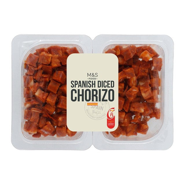 M&S Spanish Diced Chorizo 2 x 65g, imported from the UK