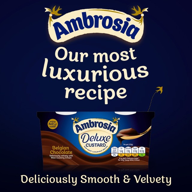 Ambrosia Belgian Chocolate Custard Pots 2 x 120g - British product