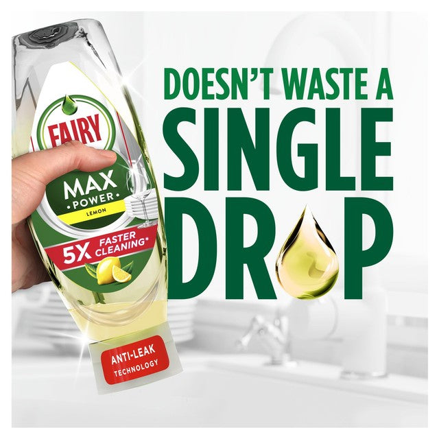 Fairy MaxPower Washing Up Liquid Lemon 545ml - British product