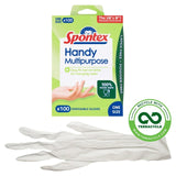 Spontex multi-purpose disposable gloves latex-free powder-free 100 pack (British brand)