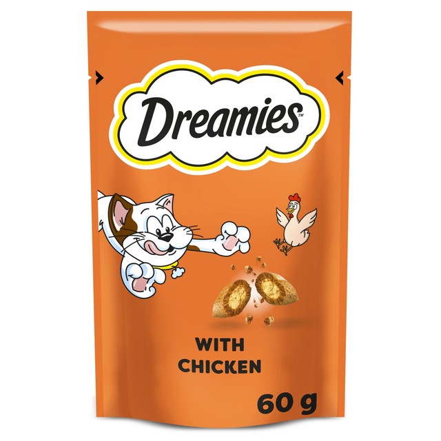 Dreamies cat treat biscuits with chicken 60g - British product