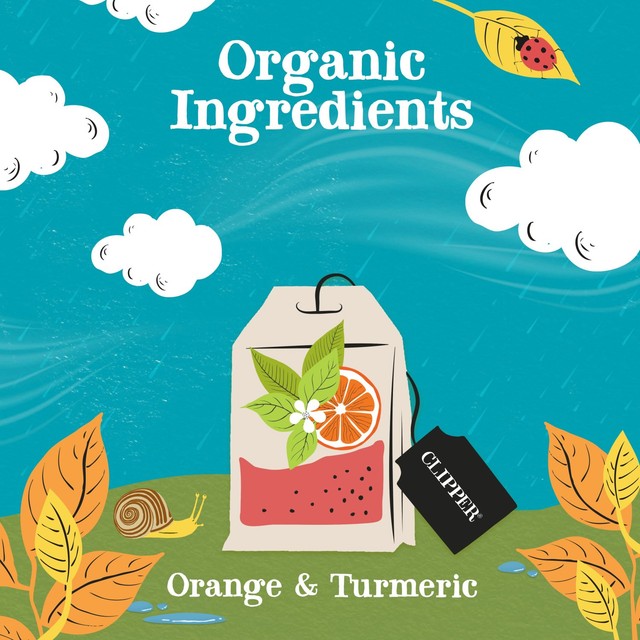 Clipper Orange & Turmeric herbal infusion 20 bags - British product