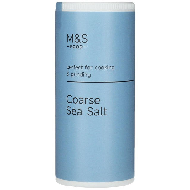 M&S coarse sea salt 220g, imported from the UK