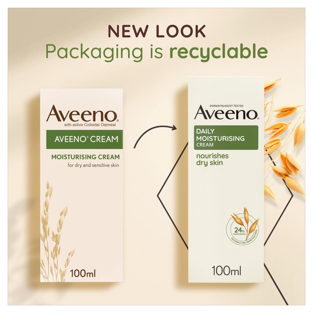 Aveeno moisturising body cream for dry sensitive skin, imported from the UK