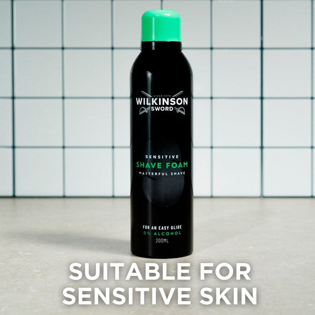 Wilkinson Sword sensitive shave foam for men 200ml (British brand)