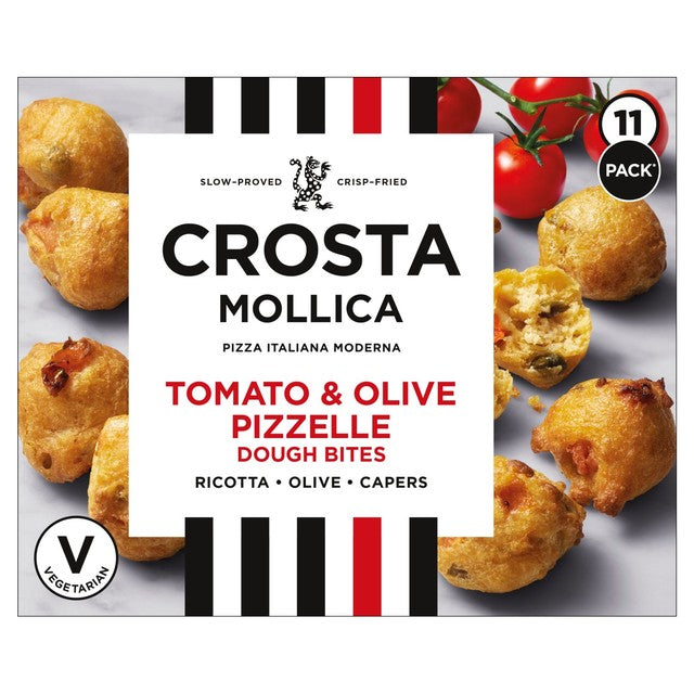 Crosta & Mollica tomato and olive pizzelle dough bites 180g - British product