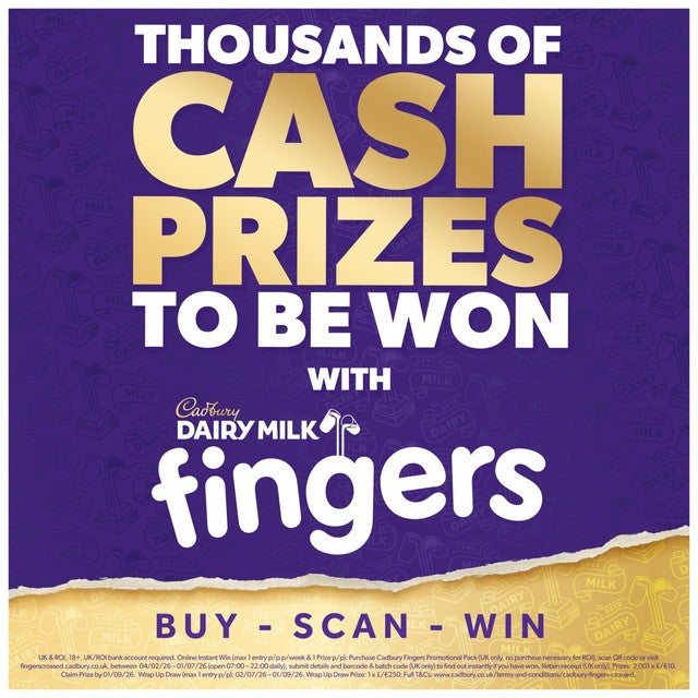 Cadbury Dairy Milk Fingers chocolate biscuit bars 189g - British product