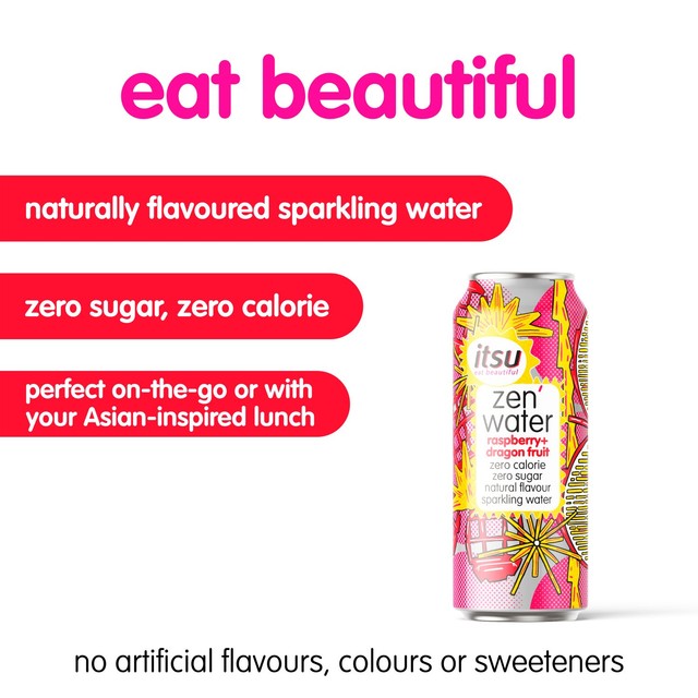 Itsu Zen Water raspberry and dragon fruit 330ml, UK version