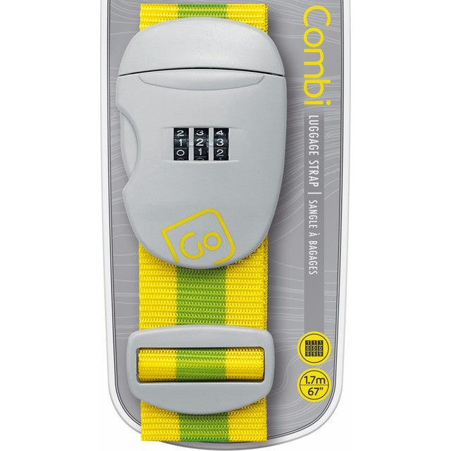 Go Travel yellow and green combi luggage strap, UK version