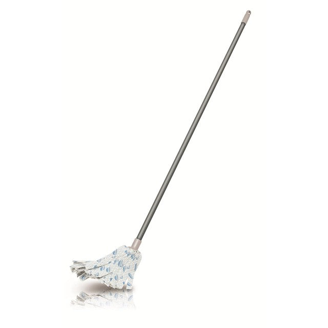 Addis cloth mop with 3-piece handle in metallic white blue - British product