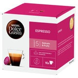 Dolce Gusto espresso pods pack of 16, imported from the UK
