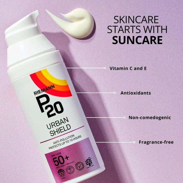Riemann P20 Sun Cream Urban Shield Face 50ml, imported from the UK
