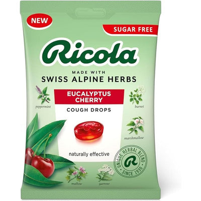 M&S Ricola Eucalyptus Cherry Lozenge Sugar Free Cough Drops 70g- Buy online at McGrocer