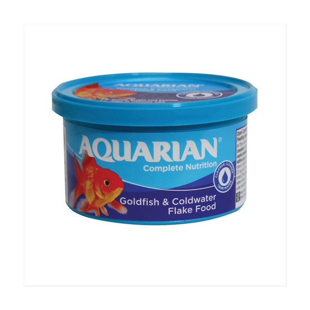 Aquarian goldfish food flakes 25g - British product