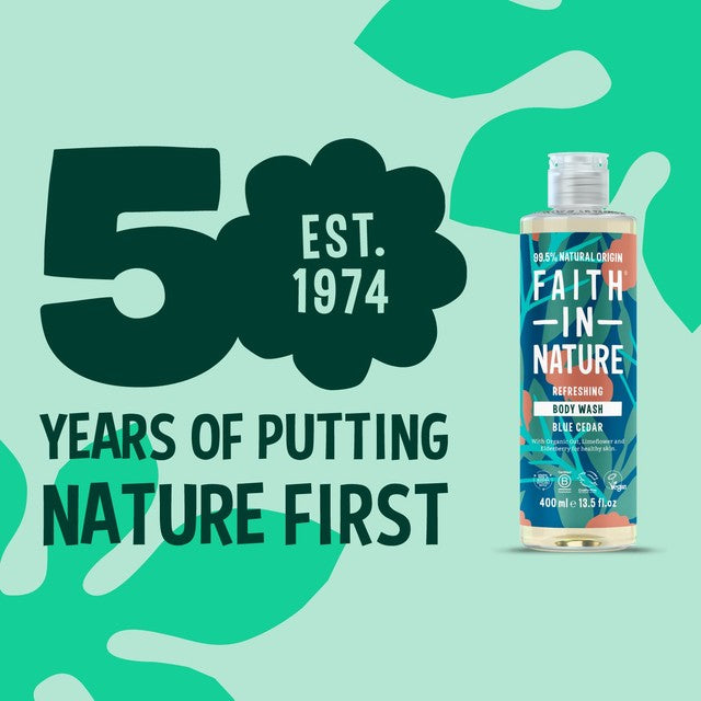 Faith In Nature For Men Blue Cedar Body Wash 400ml - British product