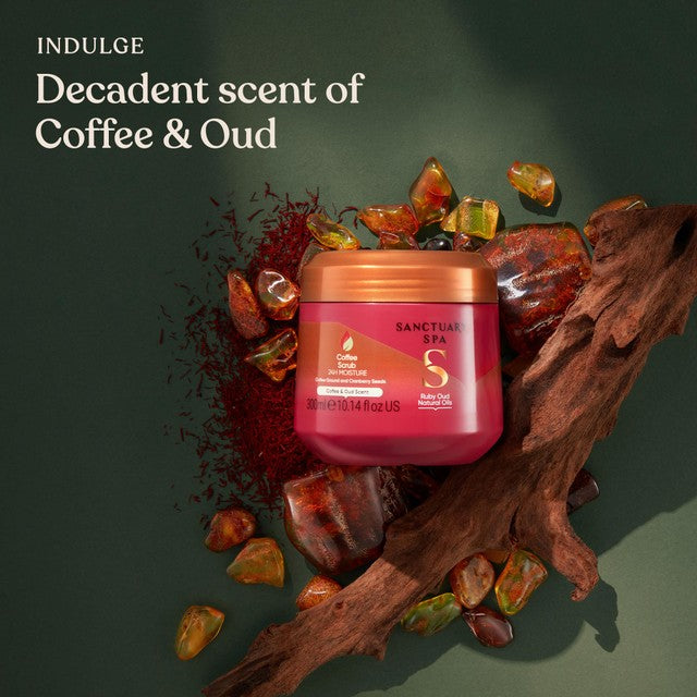 Sanctuary Spa Ruby Oud coffee scrub 300ml (British brand)
