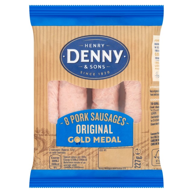 Denny Gold Medal Pork Sausages 227g - British product