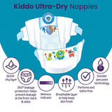 Ocado Kiddo Nappies Size 2 60 Pack, imported from the UK