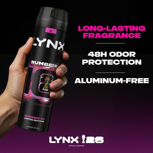 Lynx Number 10 antiperspirant deodorant aerosol - British product