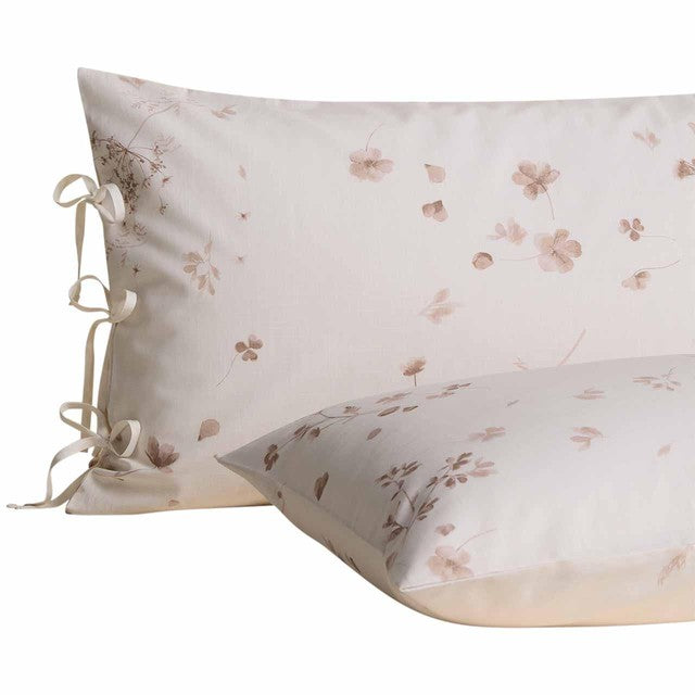 M&S pressed floral printed bedset double biscuit, UK version