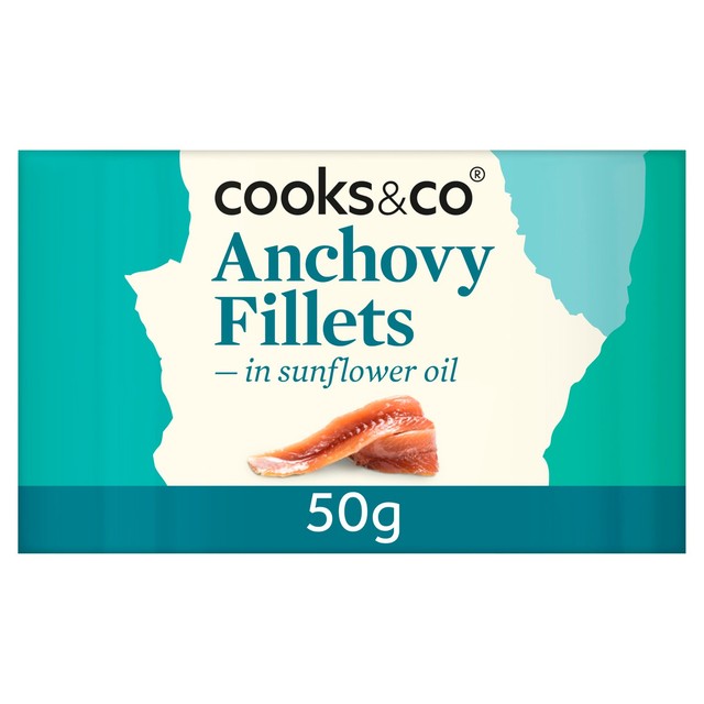 Cooks & Co anchovy fillets in sunflower oil, UK version